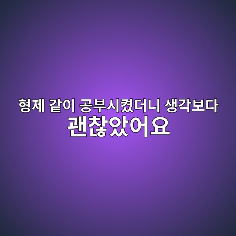 형제 학습 시너지, 같이 공부시켰더니 생각보다 괜찮았던 이유 7 ed9895eca09c eab099ec9db4 eab3b5ebb680ec8b9cecbcb0eb8d94eb8b88 ec839deab081ebb3b4eb8ba4 eab49cecb0aeec9598ec96b4ec9a94 1790143287